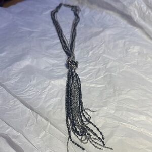 Elegant Black and silver Beaded Necklace